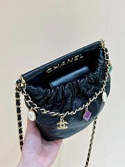 CHANEL Small Bucket Bag Lambskin Black - 16x17x7cm - 2