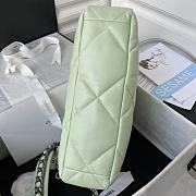 Chanel Goatskin Quilted Medium Chanel 19 Flag Light Green  - 2