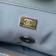 Chanel Goatskin Quilted Medium Chanel 19 Flag Light Blue - 5