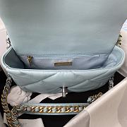 Chanel Goatskin Quilted Medium Chanel 19 Flag Light Blue - 4