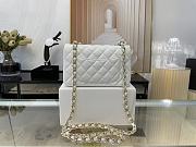 Chanel White Quilted Lambskin Valentine Charm - 7.8inch - 5