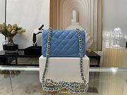 Chanel Blue Quilted Lambskin Valentine Charm - 7.8inch - 3