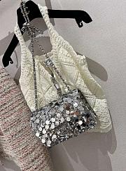 Chanel Sequin Classic Small Flap Silver  - 5