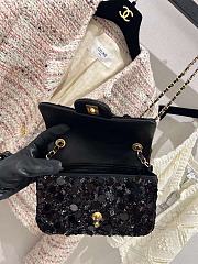 Chanel Sequin Classic Small Flap Black - 5