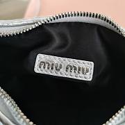 Miu Wander matelassé nappa leather mini hobo bag silver - 5