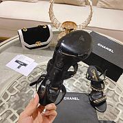 Chanel Sandals Lambskin Black  - 5