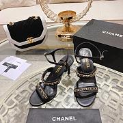 Chanel Sandals Lambskin Black  - 4