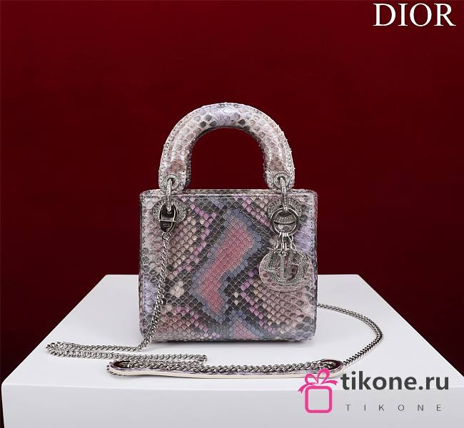 Dior Lady Exotic Silver Pink - 17x15x7cm - 1