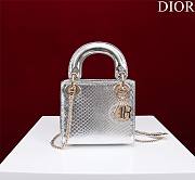 Mini Lady Dior Bag Python Silver Gold - 17x15x7cm - 1