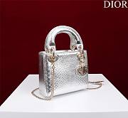 Mini Lady Dior Bag Python Silver Gold - 17x15x7cm - 2