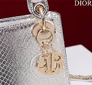 Mini Lady Dior Bag Python Silver Gold - 17x15x7cm - 5