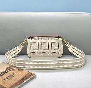 Fendi Baguette White Canvas Mini FF - 21×5×10cm - 4