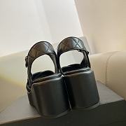 Chanel's New Wedge Heel Platform Sandals Black - 2