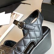 Chanel's New Wedge Heel Platform Sandals Black - 3