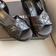 Chanel's New Wedge Heel Platform Sandals Black - 5