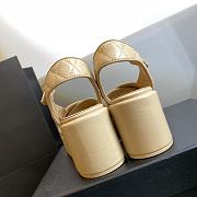 Chanel's New Wedge Heel Platform Sandals Beige - 5