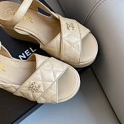 Chanel's New Wedge Heel Platform Sandals Beige - 4