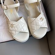 Chanel's New Wedge Heel Platform Sandals White - 3