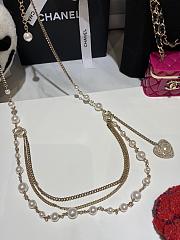 Chanel White Diamond Pearl Heart Waist Chain - 4