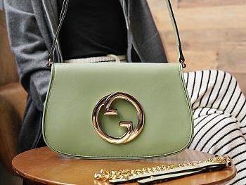 GG Blondie Shoulder Bag In Green - 28x16x4cm