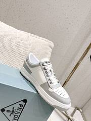 Prada White-Grey Leather Trainer - 2