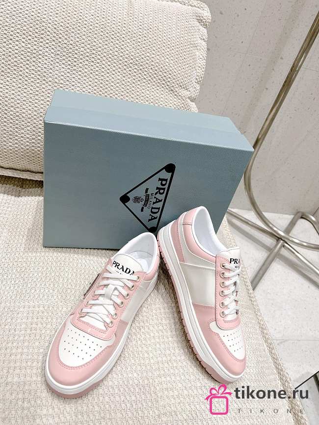 Prada White-Pink Leather Trainer - 1