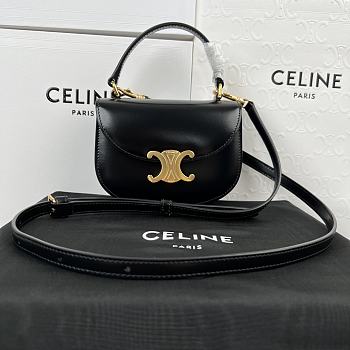 Celine Mini Black Besace Triomphe - 15.5x11.5x5cm