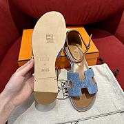 Hermes Santorini Shoes Blue-Brown - 3