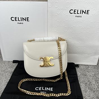 Celine Teen Besace Triomphe in White - 19x15x6cm