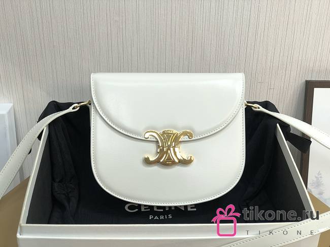 Celine Teen Besace Triomphe in White - 18.5x6x16cm - 1