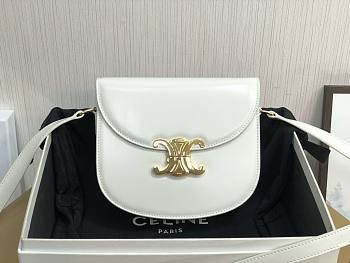 Celine Teen Besace Triomphe in White - 18.5x6x16cm