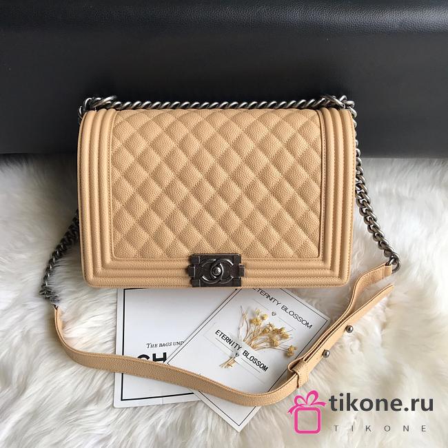 Chanel 28 Le Boy Large Size In Beige - 1