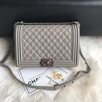 Chanel 28 Le Boy Large Size In Grey