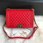 Chanel 28 Le Boy Large Size In Red - 1