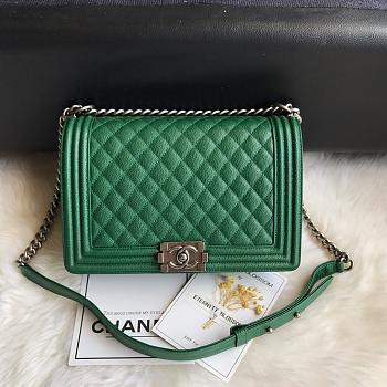 Chanel 28 Le Boy Large Size In Light Green
