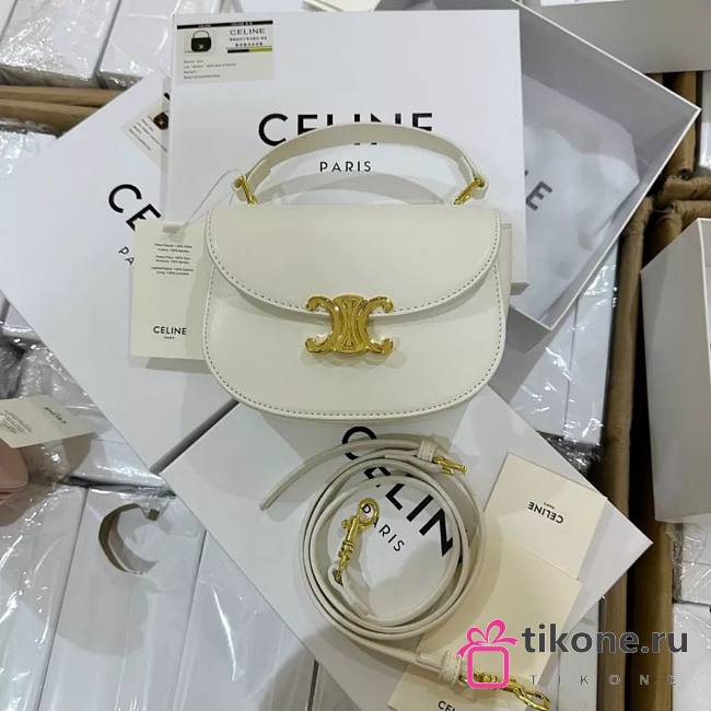 Celine Triomphe Lisa Small White - 18.5x6x16cm - 1