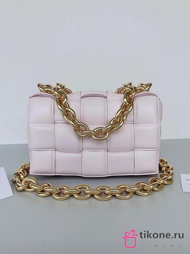 Bottega Veneta Chain Cassette Padded Pink - 26x18x6cm - 1