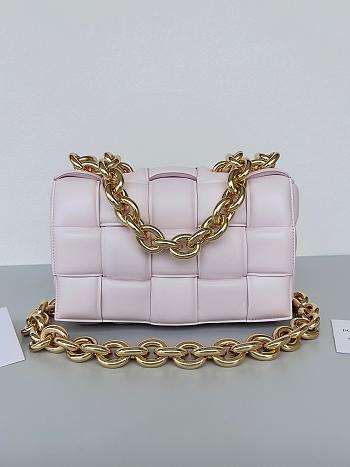 Bottega Veneta Chain Cassette Padded Pink - 26x18x6cm