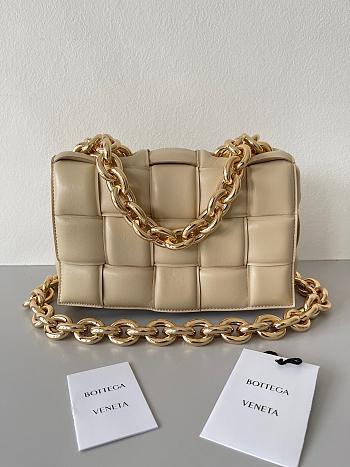 Bottega Veneta Chain Cassette Padded Beige - 26x18x6cm