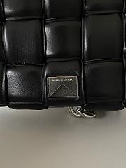 Bottega Veneta Silver Chain Cassette Padded Black - 26x18x6cm - 2