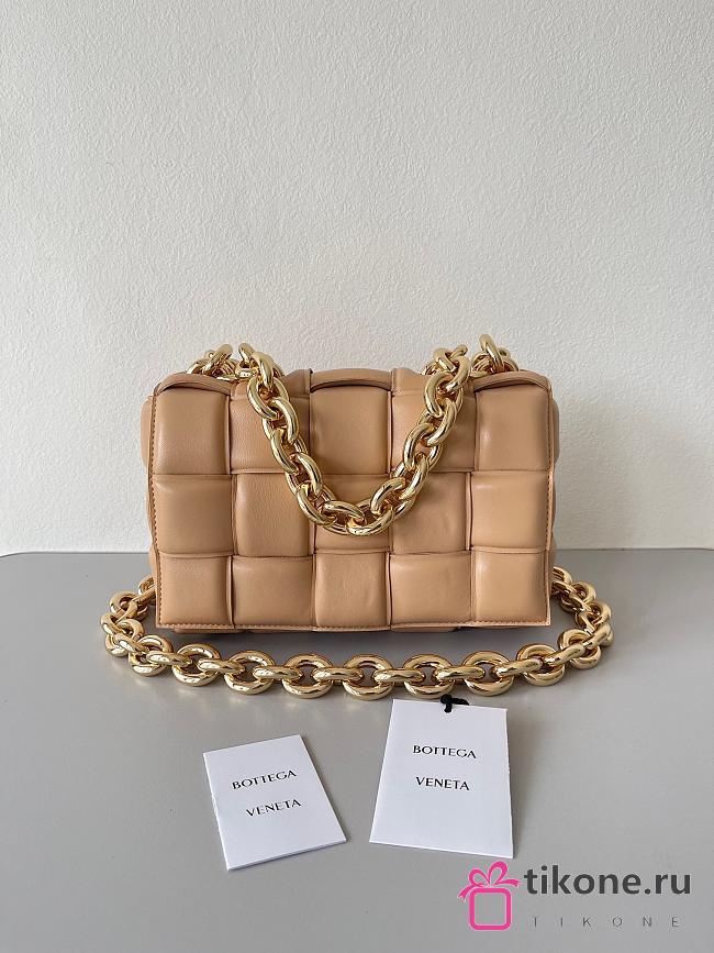 Bottega Veneta Chain Cassette Padded Caramel- 26x18x6cm - 1