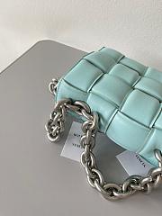 Bottega Veneta Silver Chain Cassette Padded Blue - 26x18x6cm - 3