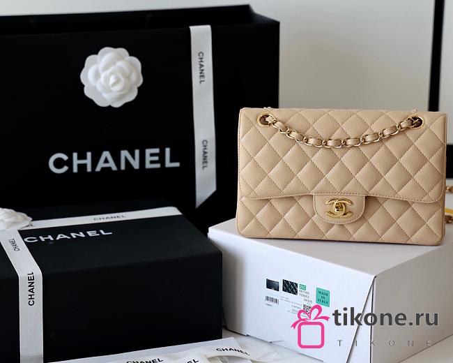 Chanel 25 Beige Jumbo Caviar Bag With Gold Hardware  - 1