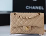 Chanel 25 Beige Jumbo Caviar Bag With Gold Hardware  - 2