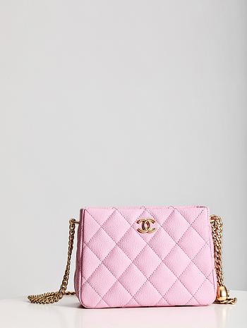 Chanel 22S Hobo Shoulder Bag Pink Caviar - 20x16x8cm