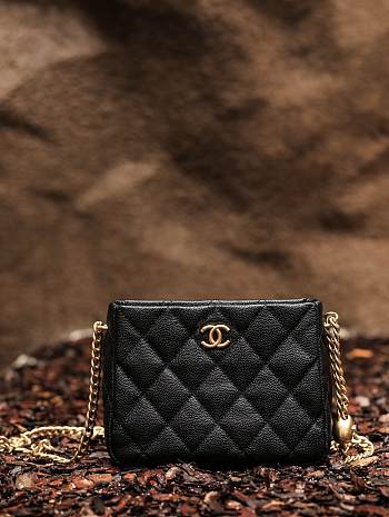 Chanel 22S Hobo Shoulder Bag Black Caviar - 20x16x8cm