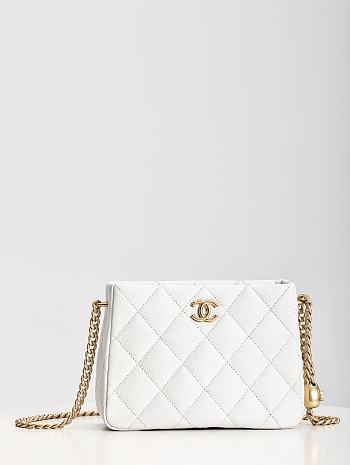 Chanel 22S Hobo Shoulder Bag White Caviar - 20x16x8cm