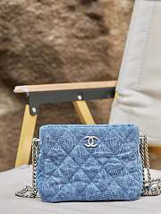 Chanel 23s Hobo Blue Denim & Silver-Tone Metal - 20x16x8cm - 1