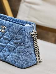 Chanel 23s Hobo Blue Denim & Silver-Tone Metal - 20x16x8cm - 4