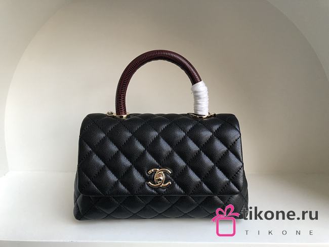 Chanel Classic Quilted Coco Handle Black Caviar - 19x23x28cm - 1